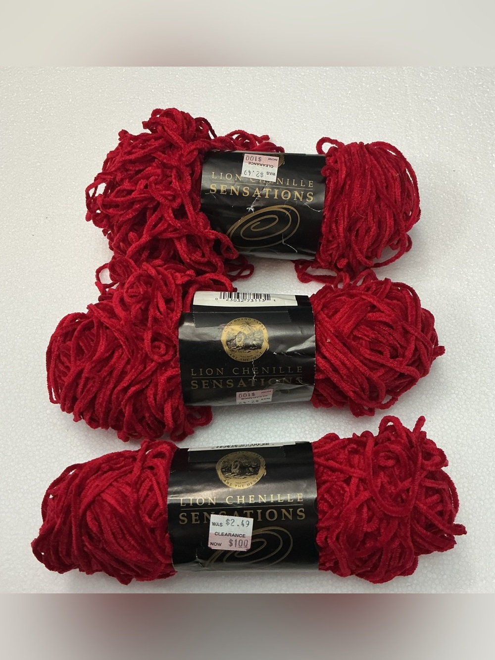 Lion Brand Chenille Sensations Yarn -  Garnet Craft Skeins